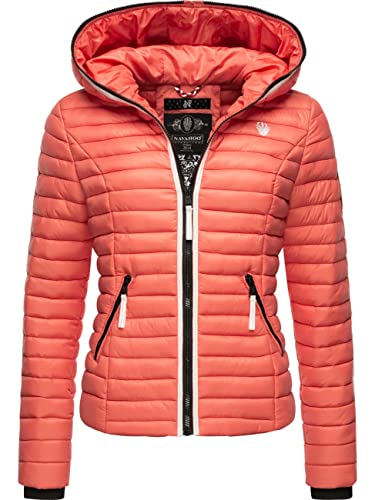 Navahoo Damen Übergangsjacke leichte Steppjacke kurz mit Kapuze Kimuk Prc Coral Gr. M von Navahoo