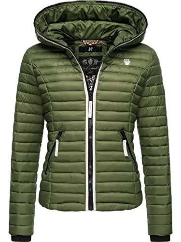 Navahoo Damen Übergangsjacke leichte Steppjacke kurz mit Kapuze Kimuk Prc Dusty Olive Gr. 3XL von Navahoo