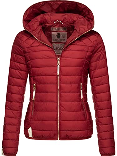 Navahoo Damen Übergangsjacke leichte Steppjacke mit Kapuze Ich Bin Hübsch Blood Red Gr. M von Navahoo