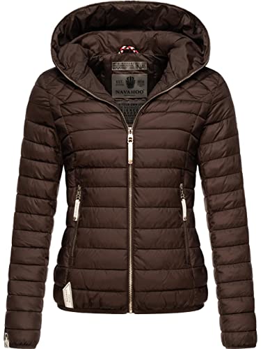 Navahoo Damen Übergangsjacke leichte Steppjacke mit Kapuze Ich Bin Hübsch Dark Choco Gr. L von Navahoo