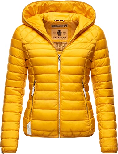 Navahoo Damen Übergangsjacke leichte Steppjacke mit Kapuze Ich Bin Hübsch Yellow Gr. M von Navahoo