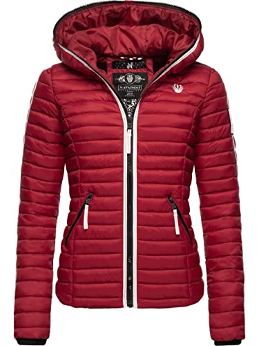 Navahoo Damen Übergangsjacke leichte Steppjacke kurz mit Kapuze Kimuk Prc Blood Red Gr. M von Navahoo