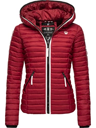 Navahoo Damen Übergangsjacke leichte Steppjacke kurz mit Kapuze Kimuk Prc Blood Red Gr. XS von Navahoo