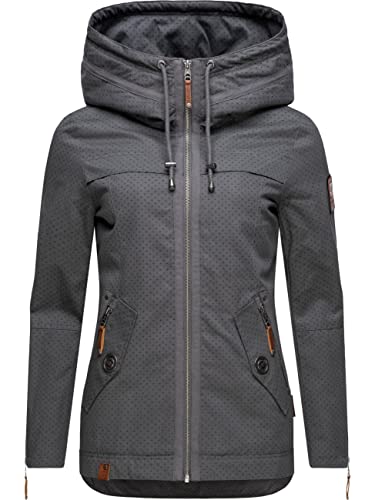 Navahoo Damen leichte Übergangsjacke mit Kapuze Wekoo Antracite Dots Gr. M von Navahoo