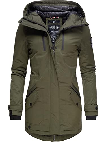 Navahoo Damen Warmer Winter Kurzmantel Avrille II Grün Gr. XS von Navahoo