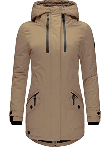 Navahoo Damen Warmer Winter Kurzmantel Avrille II Taupe Grey Gr. L von Navahoo