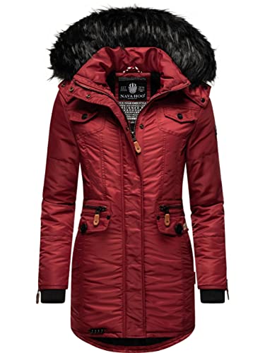 Navahoo Damen Warmer Winter Kurzmantel Schätzchen Plum Red Gr. L von Navahoo