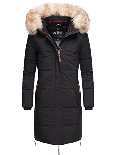 Navahoo Damen Warmer Winter Steppmantel Halina Schwarz Gr. S von Navahoo