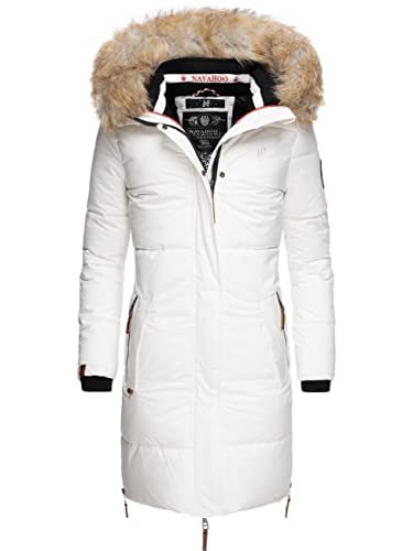 Navahoo Damen Warmer Winter Steppmantel Halina Weiß Gr. XXL von Navahoo