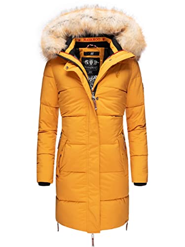 Navahoo Damen Warmer Winter Steppmantel Halina Yellow Gr. M von Navahoo