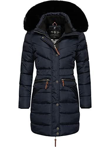 Navahoo Damen Winter Steppmantel Paula Blue with Black fur Gr. XXL Navahoo Damen Winter Steppmantel Paula Blue with Black fur Gr. XXL von Navahoo