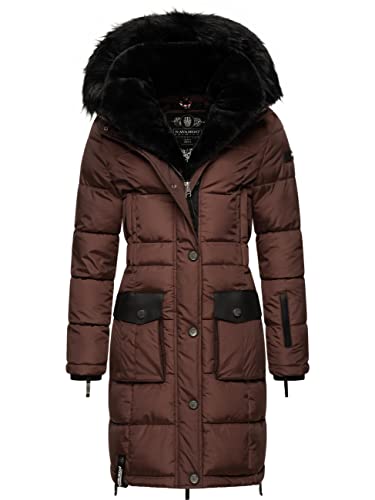 Navahoo Damen Warmer Winter Steppmantel Sinja Chocolate Gr. L von Navahoo