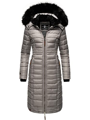 Navahoo Damen Wintermantel Warmer Steppmantel lang mit Kapuze Umay Zinc Grey Gr. XXL von Navahoo