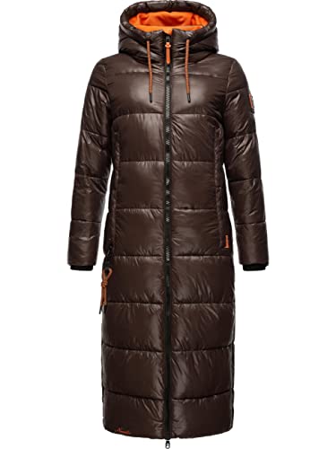 Navahoo Damen Warmer Winter Steppmantel mit Kapuze Schmuseengel Dark Choco Gr. XXL von Navahoo