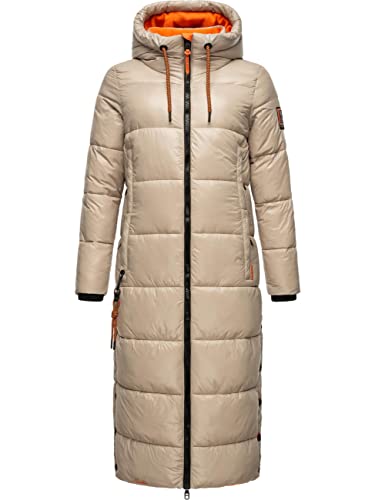 Navahoo Damen Warmer Winter Steppmantel mit Kapuze Schmuseengel Taupe Gr. XXL von Navahoo