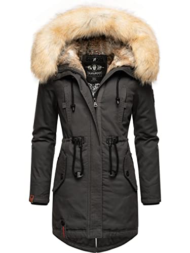 Navahoo Damen Warmer Winterparka mit Kapuze Bombii Anthracite Gr. XS von Navahoo