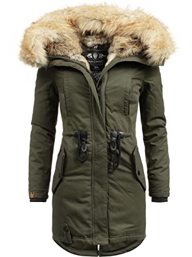 Navahoo Damen Warmer Winterparka mit Kapuze Bombii Grün Gr. XXL von Navahoo