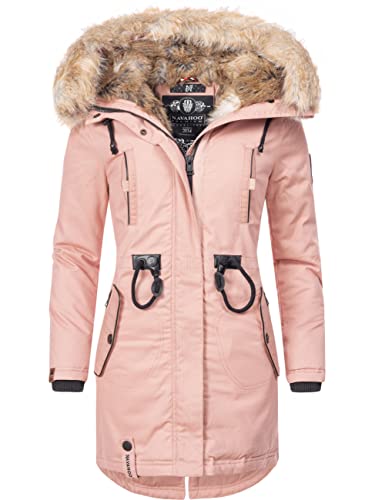 Navahoo Damen Warmer Winterparka mit Kapuze Bombii Rosa Gr. XS von Navahoo