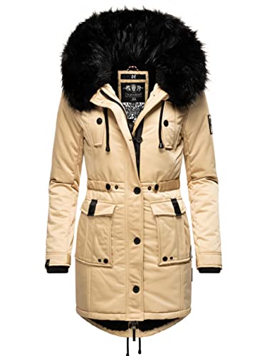 Navahoo Damen Warmer Winterparka mit Kapuze Luluna Prc Beige Gr. S von Navahoo