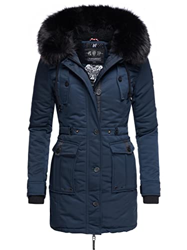 Navahoo Damen Warmer Winterparka mit Kapuze Luluna Prc Blau Gr. XL von Navahoo