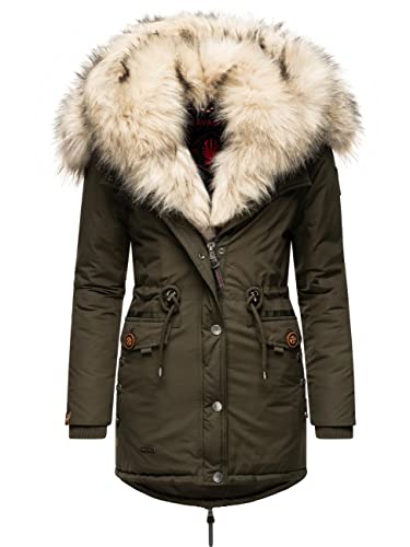 Navahoo Damen Warmer Winterparka mit Kapuze Sweety Olive Gr. S von Navahoo