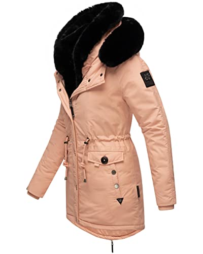 Navahoo Damen Warmer Winterparka mit doppelter Kunstpelz-Kapuze Sweety Deluxe Rose Gr. L von Navahoo