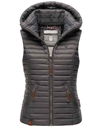 Navahoo Damen Weste Steppweste gesteppt Frühjahr Übergangsweste B696 [B696-Shad-Anthrazit-Gr.XS] von Navahoo