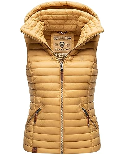 Navahoo Damen Weste Steppweste gesteppt Frühjahr Übergangsweste B696 [B696-Shad-Camel-Gr.XS] von Navahoo