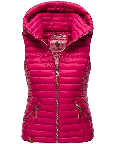 Navahoo Damen Weste Steppweste gesteppt Frühjahr Übergangsweste B696 [B696-Shad-Fuchsia-Gr.XS] von Navahoo