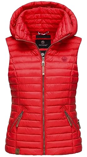 Navahoo Damen Weste Steppweste gesteppt Frühjahr Übergangsweste B696 [B696-Shad-Rot-Gr.XS] von Navahoo