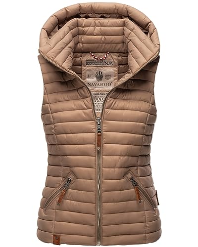 Navahoo Damen Weste Steppweste gesteppt Frühjahr Übergangsweste B696 [B696-Shad-Taupe-Grau-Gr.3XL] von Navahoo