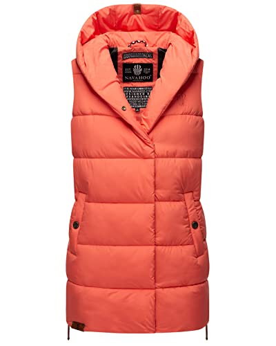 Navahoo Damen Weste gefütterte Steppweste gesteppte Übergangsweste B891 [B891-Madil-Coral-Gr.L] von Navahoo