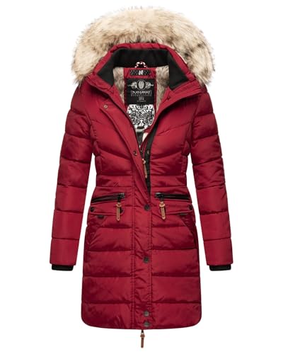 Navahoo Damen Winter Jacke Mantel Parka warm gefütterte Winterjacke B383 [B383-Paula-Blood-Red-Gr.XXL] von Navahoo