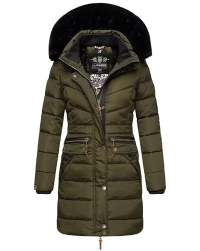 Navahoo Damen Winter Jacke Mantel Parka warm gefütterte Winterjacke B383 [B383-Paula-D-Olive-SF-Gr.S] von Navahoo