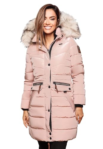 Navahoo Damen Winter Jacke Mantel Parka warm gefütterte Winterjacke B383 [B383-Paula-Rosa-Gr.XXL] von Navahoo