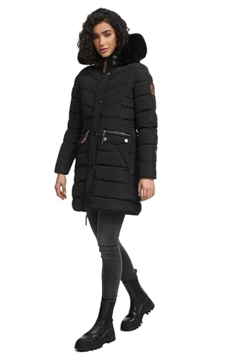 Navahoo Damen Winter Jacke Mantel Parka warm gefütterte Winterjacke B383 [B383-Paula-Schwarz-sF-Gr.S] von Navahoo