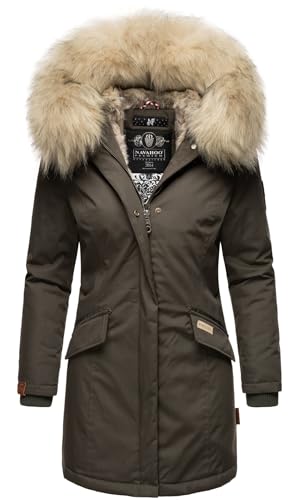 Navahoo Damen Winter Jacke Parka Mantel Winterjacke warm Kunstfell Premium B669 [B669-Christa-Anthrazit-Gr.L] von Navahoo