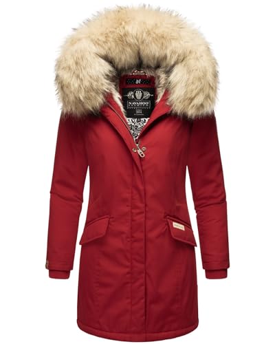 Navahoo Damen Winter Jacke Parka Mantel Winterjacke warm Kunstfell Premium B669 [B669-Christa-Blood-Red-Gr.XXL] von Navahoo