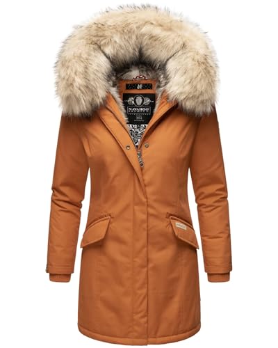 Navahoo Damen Winter Jacke Parka Mantel Winterjacke warm Kunstfell Premium B669 [B669-Christa-Cinnamon-Gr.XS] von Navahoo