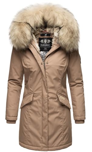 Navahoo Damen Winter Jacke Parka Mantel Winterjacke warm Kunstfell Premium B669 [B669-Christa-Taupe-Grey-Gr.L] von Navahoo