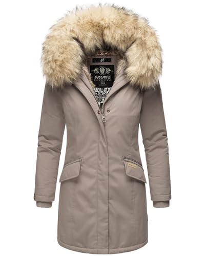 Navahoo Damen Winter Jacke Parka Mantel Winterjacke warm Kunstfell Premium B669 [B669-Christa-Zink-Grau-Gr.M] von Navahoo