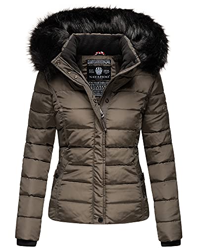 Navahoo Damen Winter Jacke Stepp Parka Mantel Teddyfell warm gefüttert Miamor XS-XXL (Anthrazit, S) von Navahoo