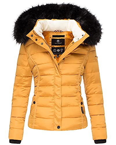 Navahoo Damen Winter Jacke Stepp Parka Mantel Teddyfell warm gefüttert Miamor XS-XXL (Gelb, M) von Navahoo