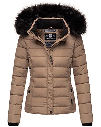 Navahoo Damen Winter Jacke Stepp Parka Mantel Teddyfell warm gefüttert Miamor XS-XXL (Taupe, M) von Navahoo