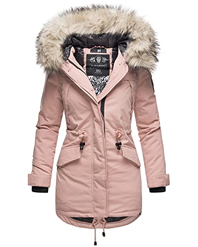 Navahoo Damen Winter Jacke Stepp Parka Mantel Winterjacke warm gefüttert Kunstpelz LADY LIKE S-XXL (Rosa, XL) von Navahoo