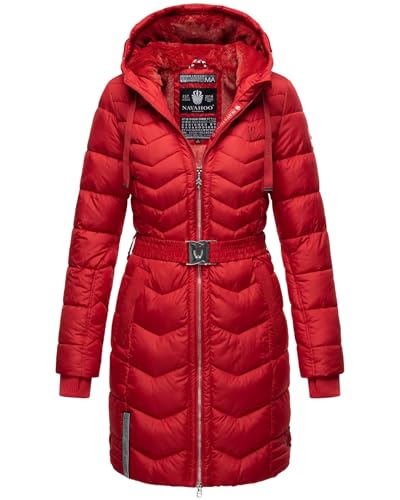 Navahoo Damen Winter Jacke Steppjacke Lang gesteppt B877 [B877-Alpen-Rot-Gr.M] von Navahoo