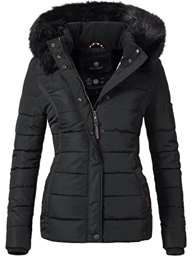 Navahoo Damen Winterjacke Steppjacke mit Kapuze Miamor Schwarz Gr. XL von Navahoo