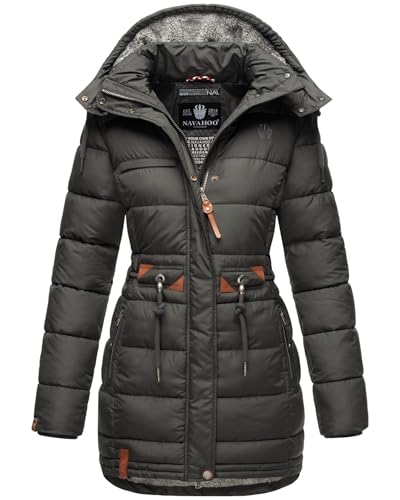 Navahoo Damen Winter Jacke Steppjacke Stepp Winterjacke gesteppt B876 [B876-Dali-Anthrazit-Gr.XS] von Navahoo