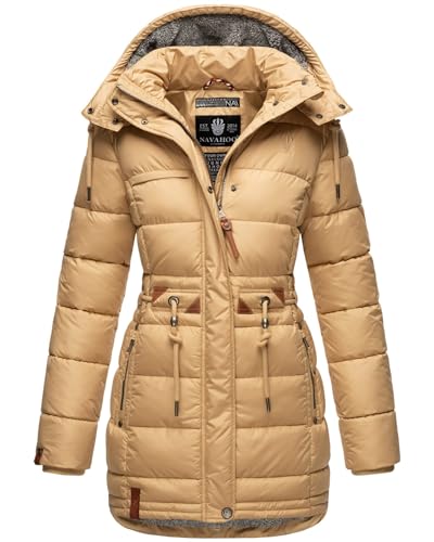 Navahoo Damen Winter Jacke Steppjacke Stepp Winterjacke gesteppt B876 [B876-Dali-Beige-Gr.L] von Navahoo