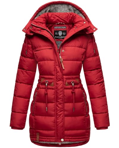 Navahoo Damen Winter Jacke Steppjacke Stepp Winterjacke gesteppt B876 [B876-Dali-Dark-Red-Gr.S] von Navahoo